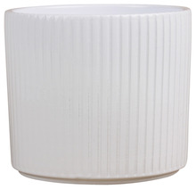 Potteskjuler Pillar Stripes hvid Ø14 cm